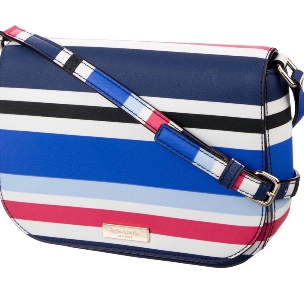 Kate Spade New York Laurel Way Carsen Crossbody Bag Pink White & Blue Striped